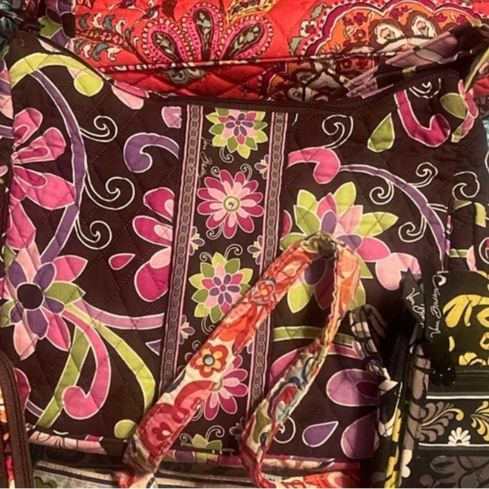 Vera Bradley Quilted Crossbody in Purple, Pink, Green and Orange